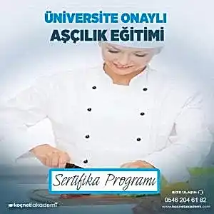 üniversite onaylı Aşçılık Eğitimi Sertifikası 95 Saat Sertifika programı