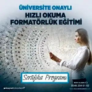 üniversite onaylı Hızlı Okuma Formatörlük Eğitimi Sertifika programı