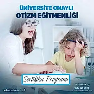 üniversite onaylı Otizm Eğitmenliği Sertifika programı